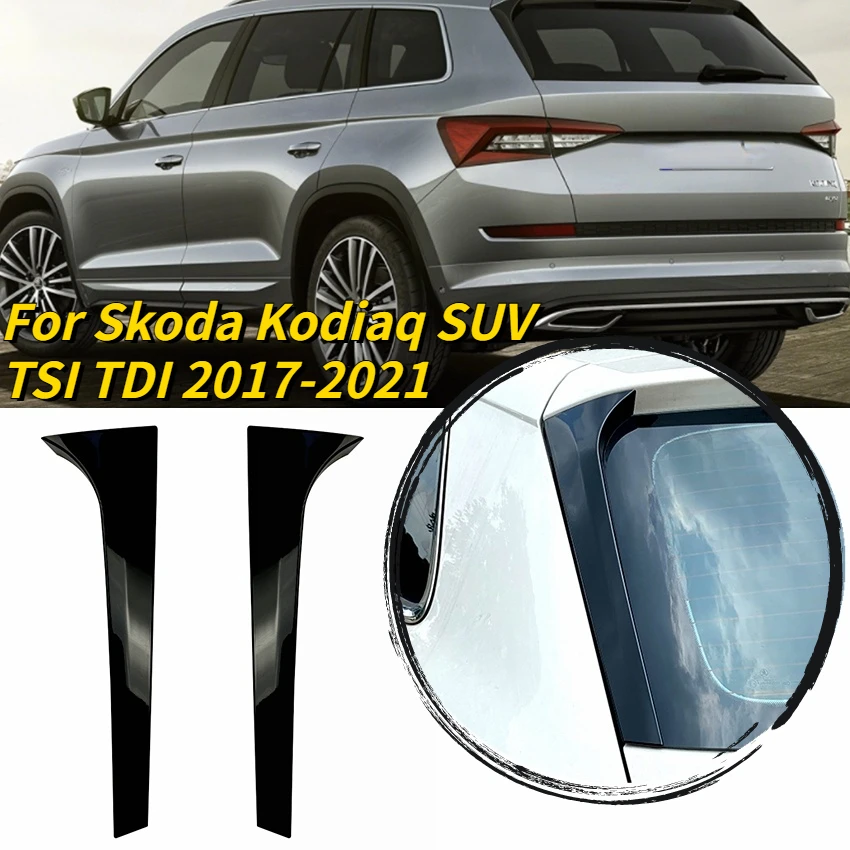 Dla Skoda Kodiaq SUV TSI TDI 2017-2021 tylny po stronie okna Spoiler skrzydło 2 sztuk samochodów tylny Trunk dyfuzor Canard Splitter ciała zestawy