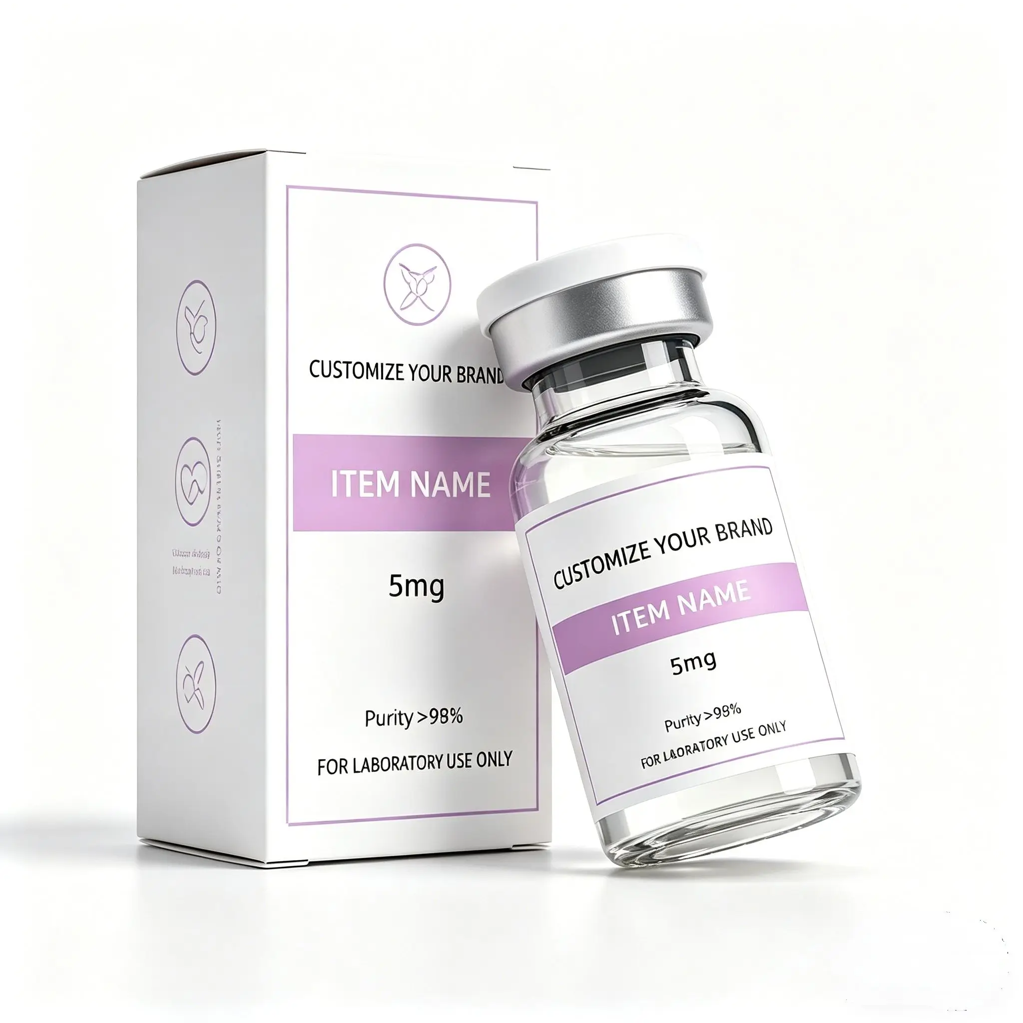Waterproof Custom Peptide Vinyl Stickers for Powder Bottles,3ml 10ml 15ml Vial Labels