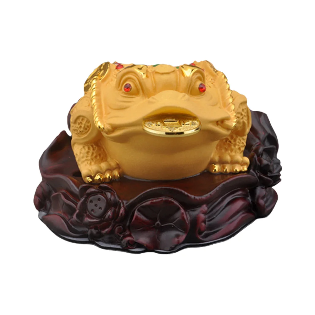 

Sand Gold Money Toad Resin Craft for Desktop Home Office Car Decor Wealth Prosperity Ornament Decorative Resin Toad