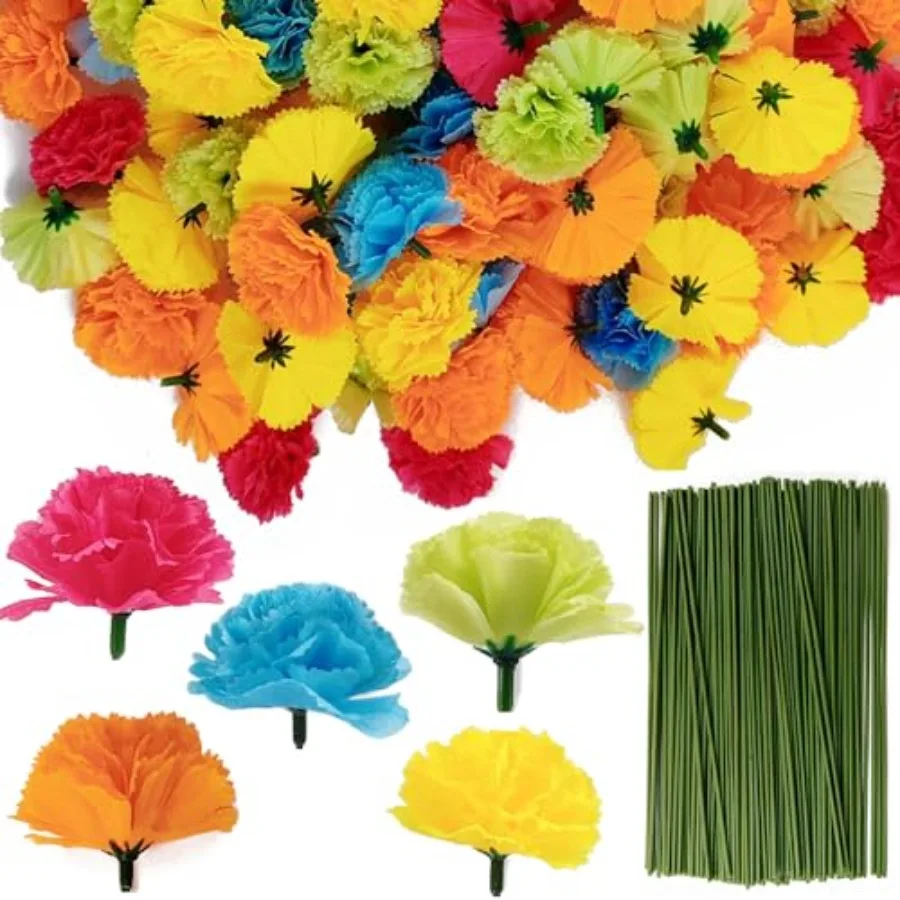 

50 шт., головки цветов календулы, красочные искусственные цветы для гирлянды календулы, Дивали, День мертвых, Хэллоуин, свадьба, вечеринка, дом