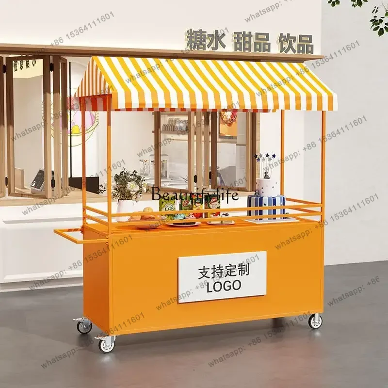 13**Mobile outdoor night market wrought iron float creative snack commercial stall car with cabinet