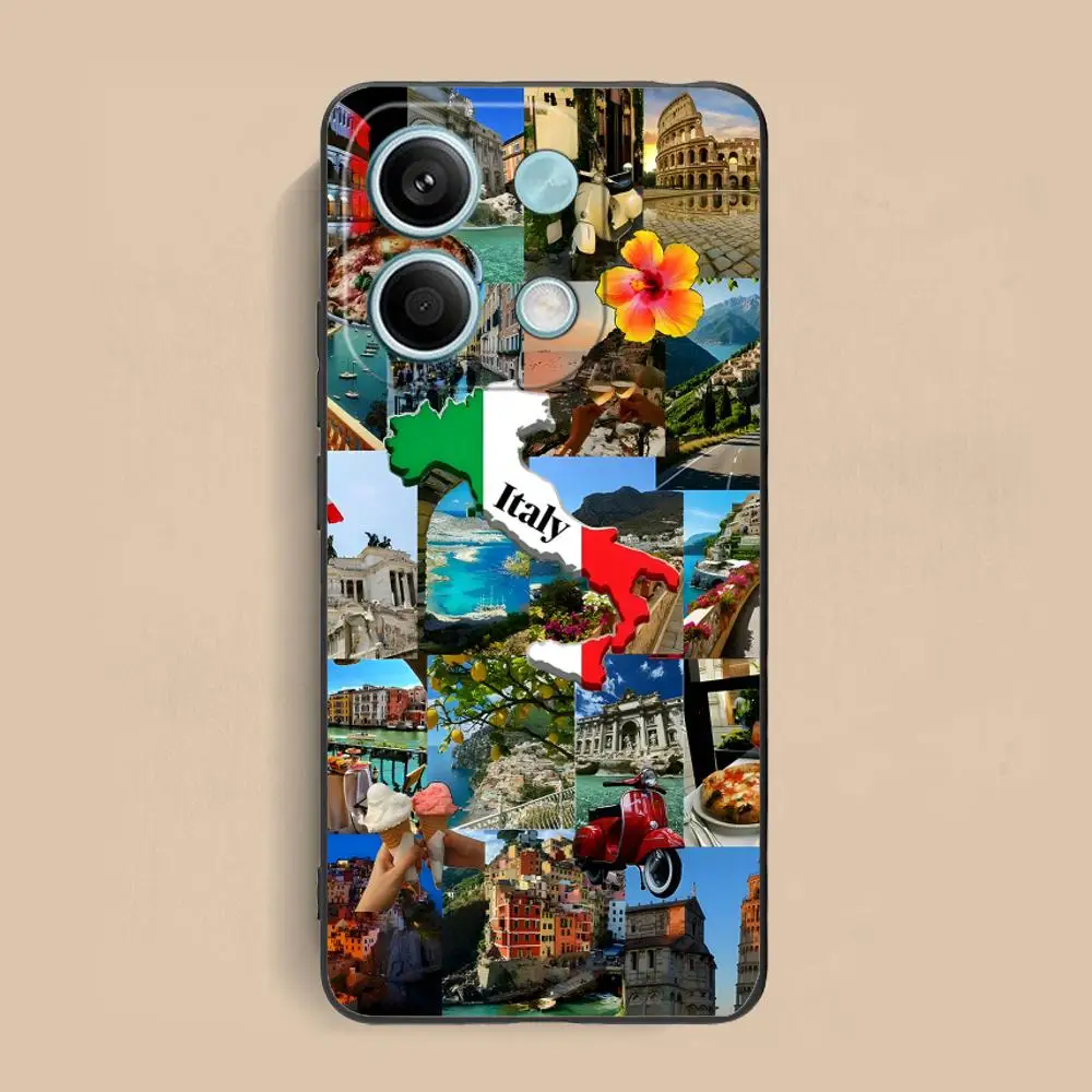 إيطاليا العلم المحمول قضية الهاتف الخليوي ل Xiaomi Redmi ملاحظة 14 13 12 11 S برو زائد 4G 5G الملونة الطباعة غطاء غطاء فاخر #6