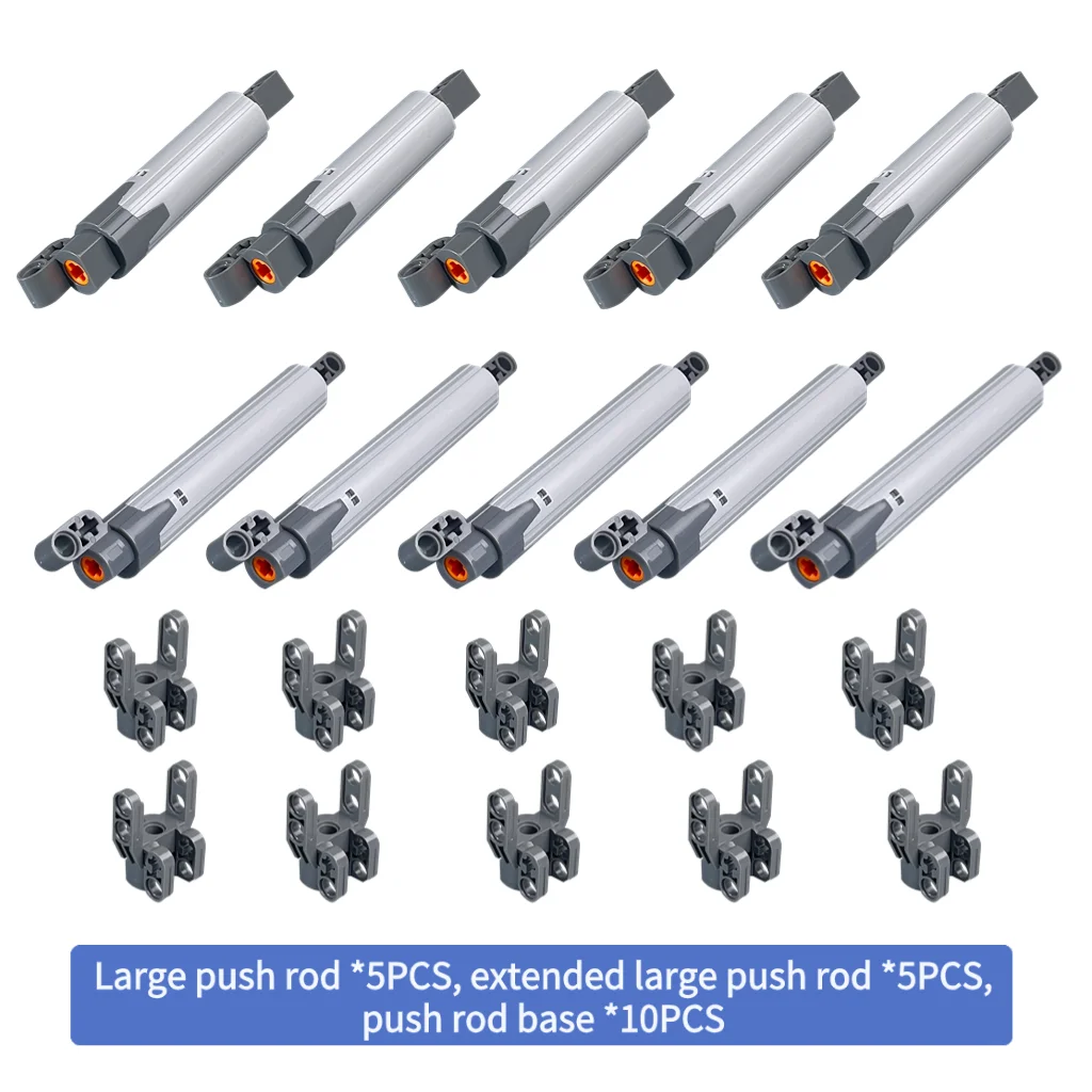 Linear Actuator Technic Compatible Building Blocks Parts Large Push Rod Extension Rod Holder MOC Mechanical Upgrade Accessories