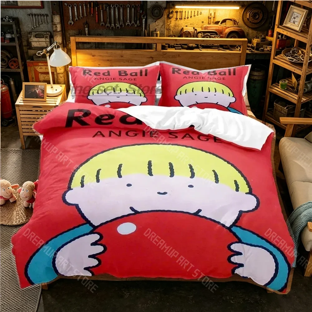 3D Printed Red Ball Game Bedding Set for Boys Girls Duvet Cover Pillowcase Included Twin Queen King Full Single Double Sizes