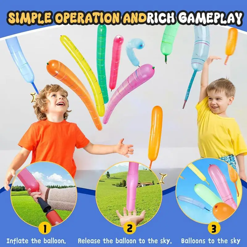 100 個ロケットスクリーミングバルーンホリデーデコレーション子供屋外おもちゃロングツイストバルーンフェスティバルパーティー誕生日イベント用