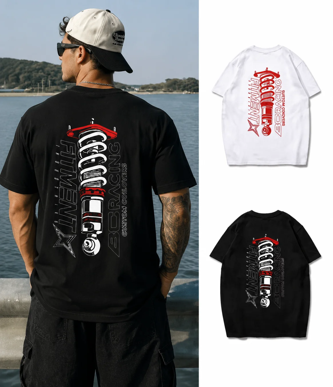 2026 Summer American‑Style Modified‑Car‑Inspired Graphic T‑Shirt Short‑Sleeve Unisex Loose Casual Streetwear Tops for Men Women