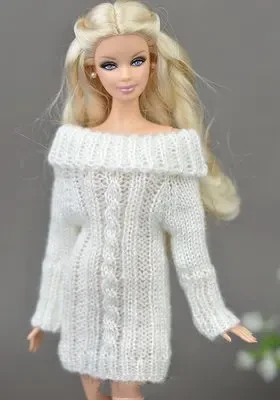 Sueter tejido de punto negro hecho a mano para munecas Barbie ropa Tops abrigo vestido ropa para munecas regalos para ninos accesorios para munecas de juguete AliExpress