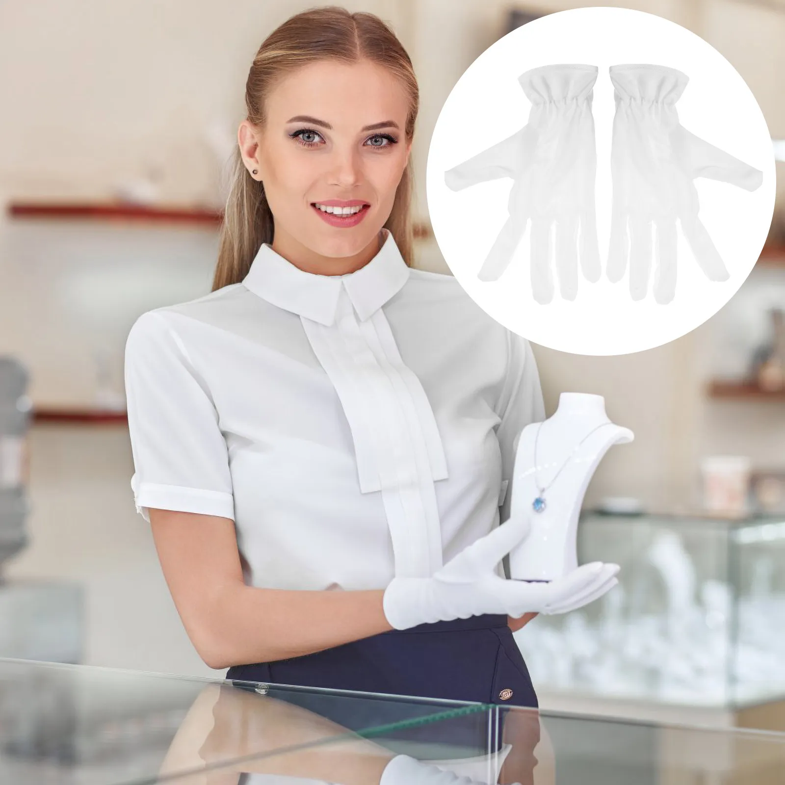 

6Pairs Cotton Inspection Gloves Jewelry Grade Protective Gloves Slightly Stretchable for Men Women for Artifact and Jewelry