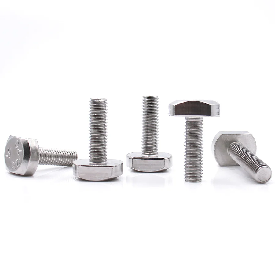 1-5pcs M5 M6 M8 M10 M12 304 Stainless Steel T-Slot Square Head Bolts GB37 for Mold Clamping Punch Press