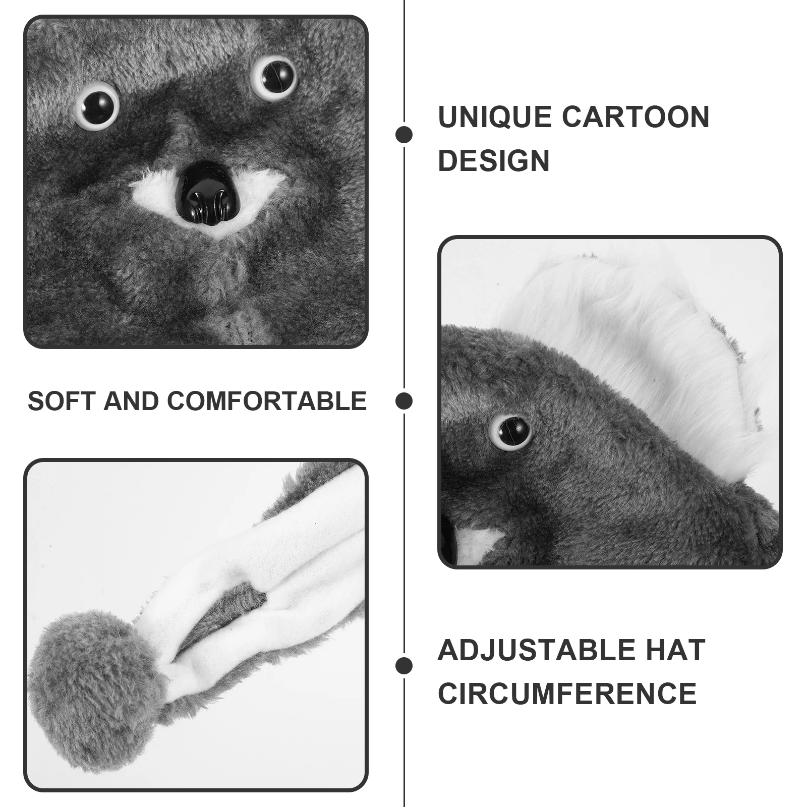 

1pcs Koala Hat Carnival Hat Cute Toddler Cosplay Cap Cartoon Cap For Birthday 'S Day Celebrations