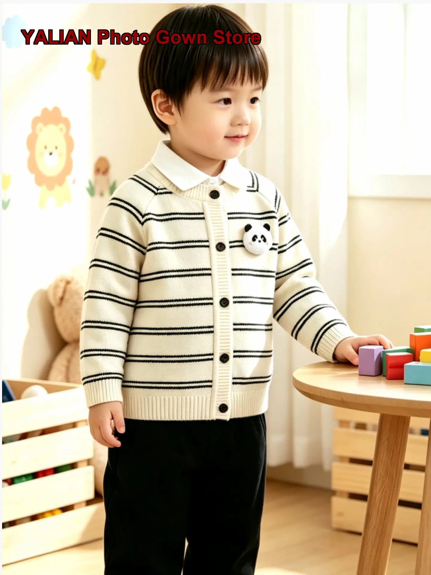 Boys Fall Outwear Pure Cotton Toddler Knit Jacket Sweater Stylish Top
