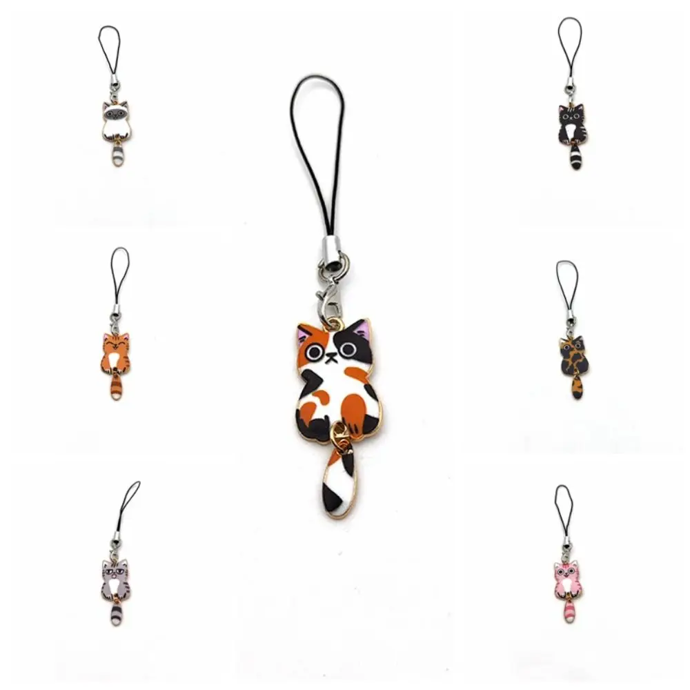 حقيبة ديكور هريرة قلادة القط حزام هاتف المحمول ذيل عربة الهاتف المحمول سلسلة Y2K الهاتف سحر مكافحة خسر لطيف الهاتف الحبل مجوهرات هدية