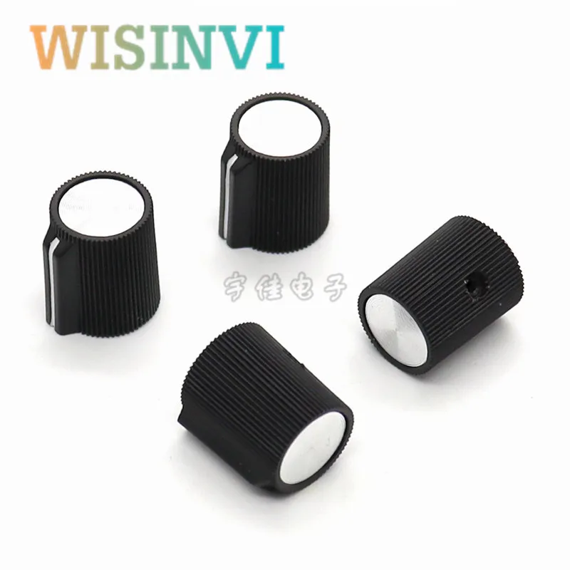 10PCS 14MM*17MM Black Plastic Knob Lock Screw cap Frequency Converter Panel Operation Speed Regulation Potentiometer Knob Cap