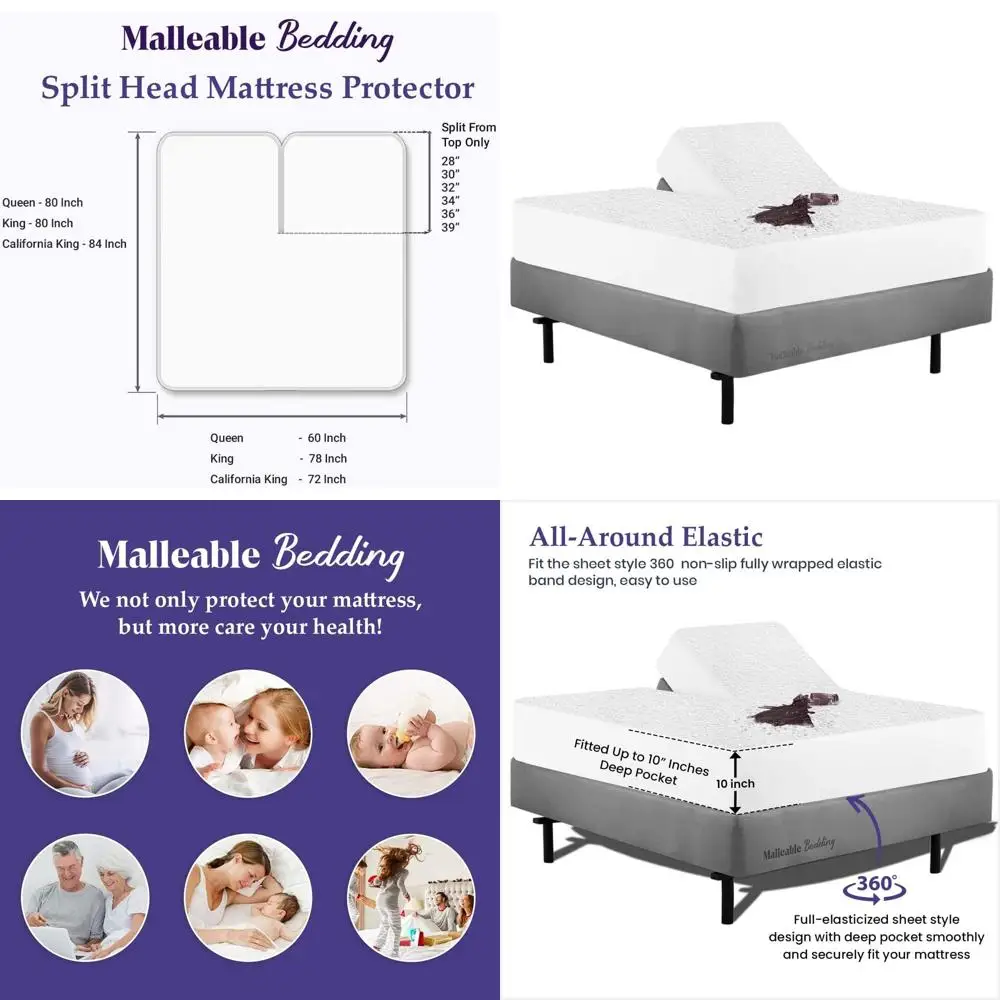 

Хлопковая защита матраса Split-Queen, 28 пухов, подходит для матрасов глубокой до 10, легко стирается, без винил