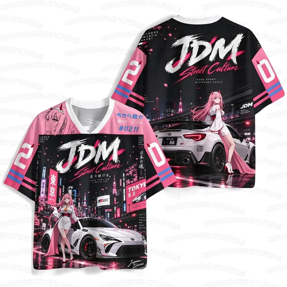 Under Street JDM Style Jersey Motorcycle Style Jersey Japanese Culture Shirt Retro T-shirt Summer Men Women T-shirt
