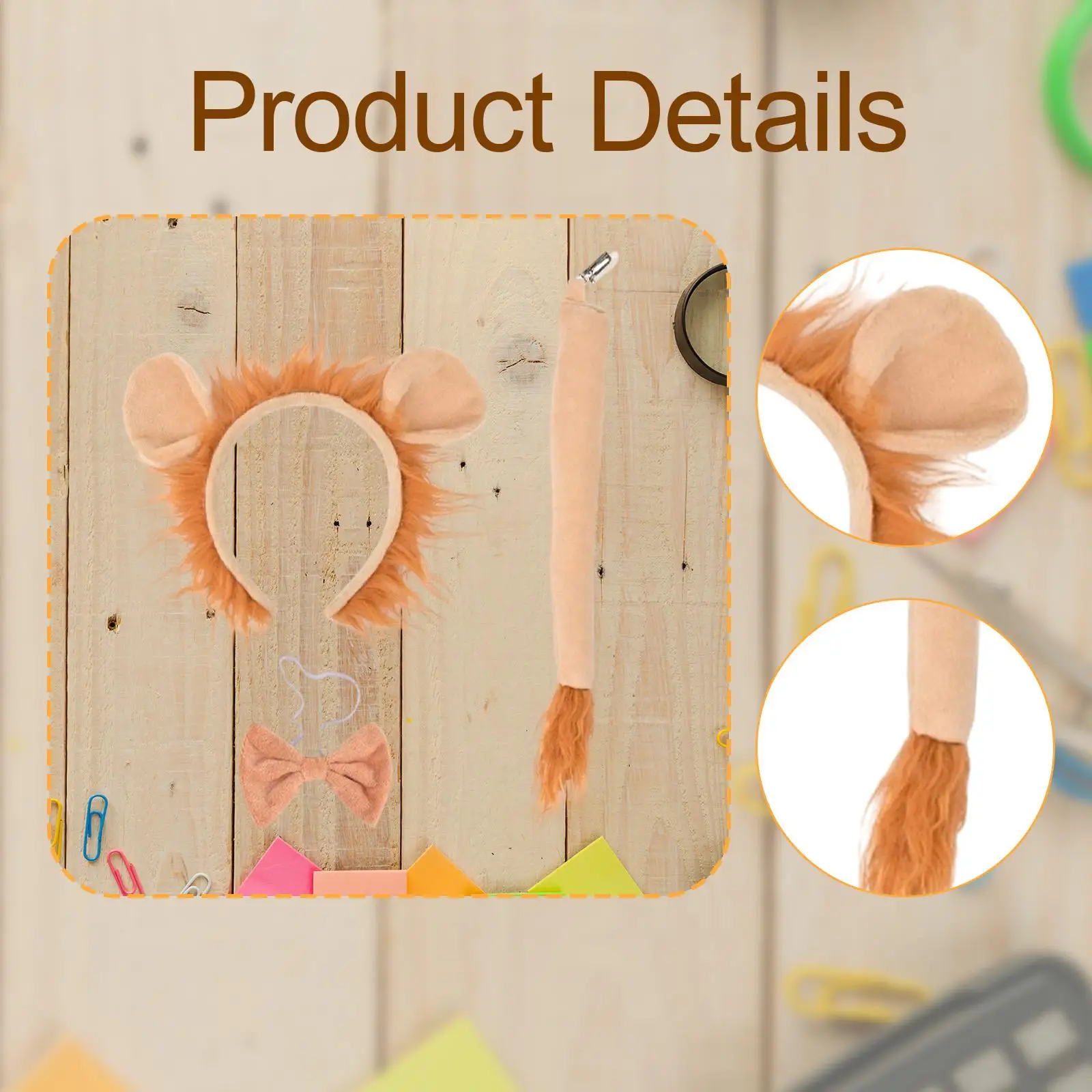 Ensemble de nœuds papillon et queue oreilles de Lion, décoration de coiffure, rôles de jeu pour enfants et événements