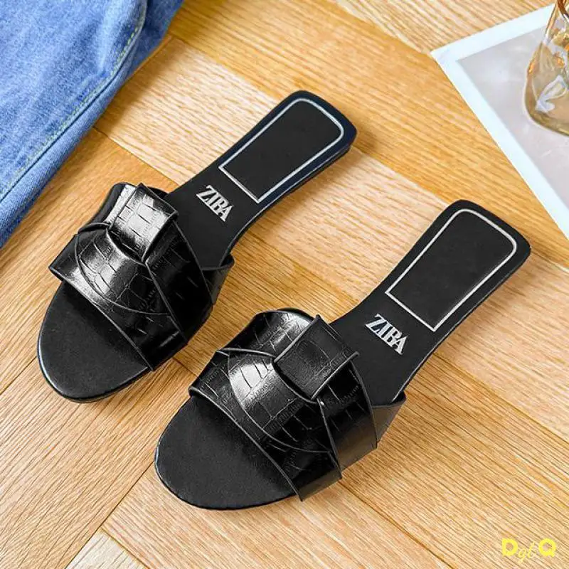 

Luxury Fashion Women Sandals 2025 New Woven with Comfortable Women's Sandals Casual Bottom Summer Flat Woman Slippers
