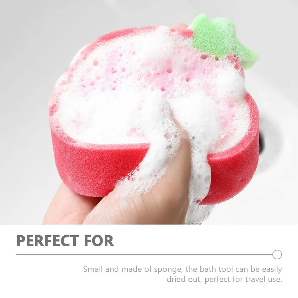 

6Pcs Fruit-Shaped Bath Sponge Soft Infant Washing Sponge for Toddler Daily Scrubbing Gentle Skin Care Travel-Friendly Bathing