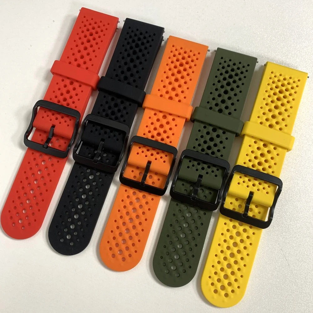 Cinturino sportivo traspirante in silicone da 22 mm per COLMI P86 P82 P81 V76 V68 M42 C81 I30 Bracciale per Xiaomi Watch S4 Cinturini da polso per esterni