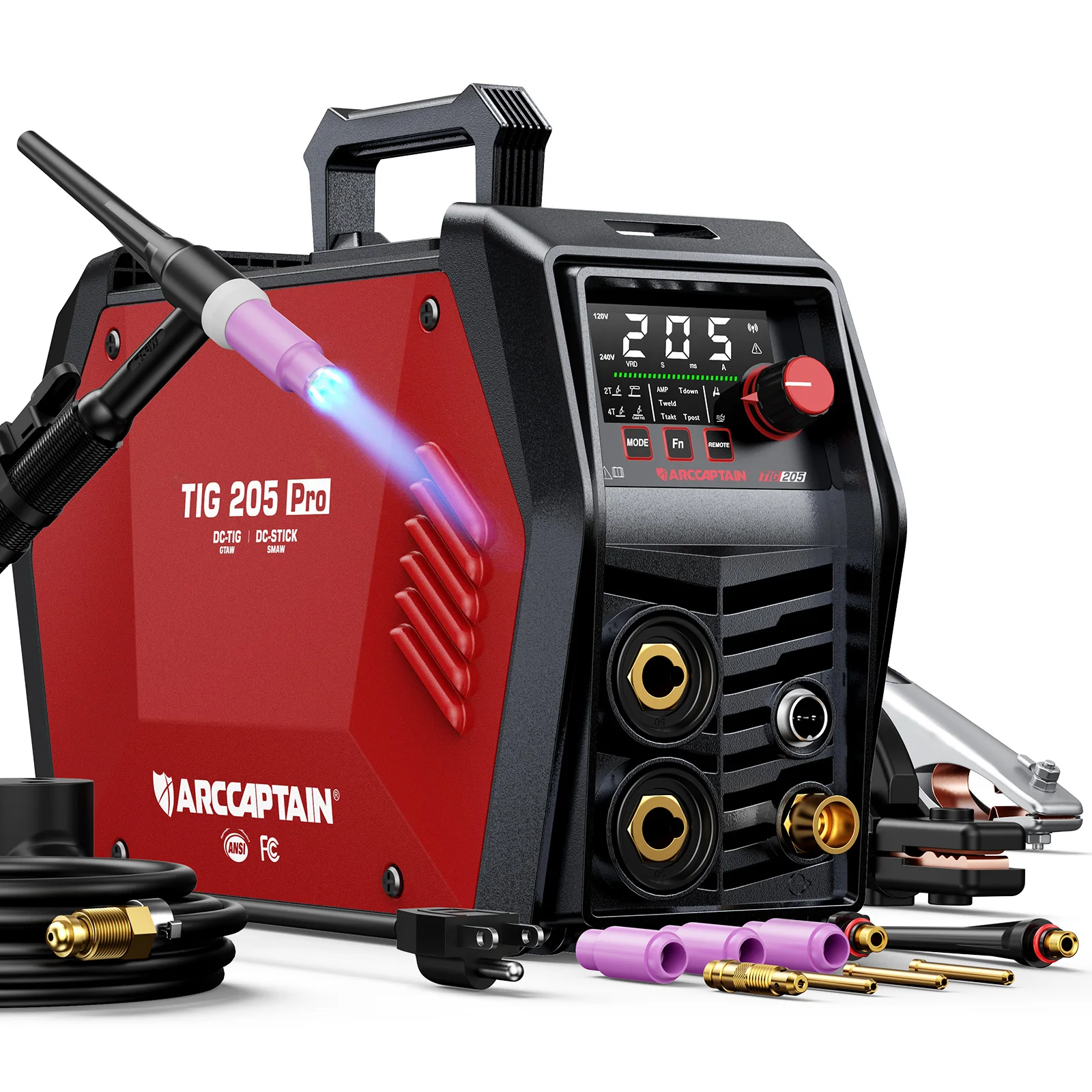 ARCCAPTAIN TIG205 Pro Welder, 5 IN 1 Welding Machine 120V/240V