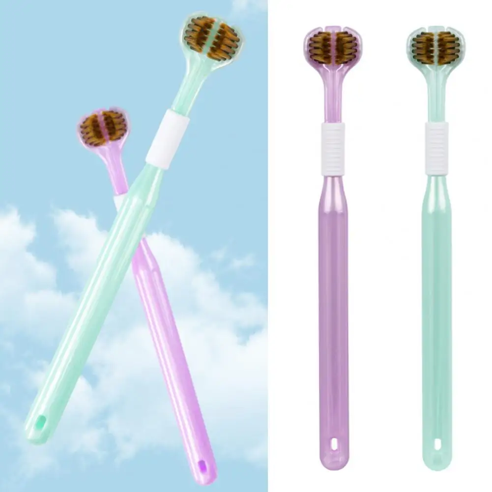 Long-lasting Dental Care Tool Three Toothbrush Three-sided Toothbrush for Effective Tongue Coating Removal Oral Care Adult