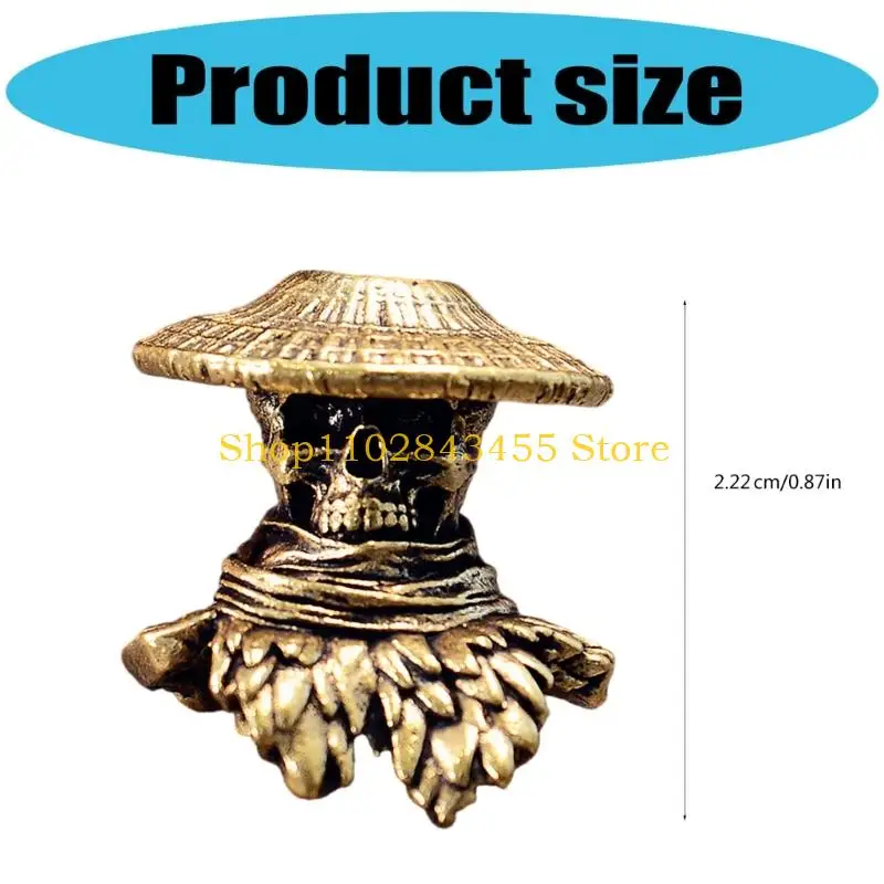 49mc Brass Swordsman Skull kralen voor creatieve doe -het -zelf en het maken lanyard -activiteit