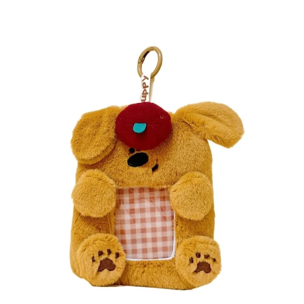 

Animal ID Card Holder Cartoon Photo Storage Plush Card Holder Keychains Transparent Work Card Cover School Supplies