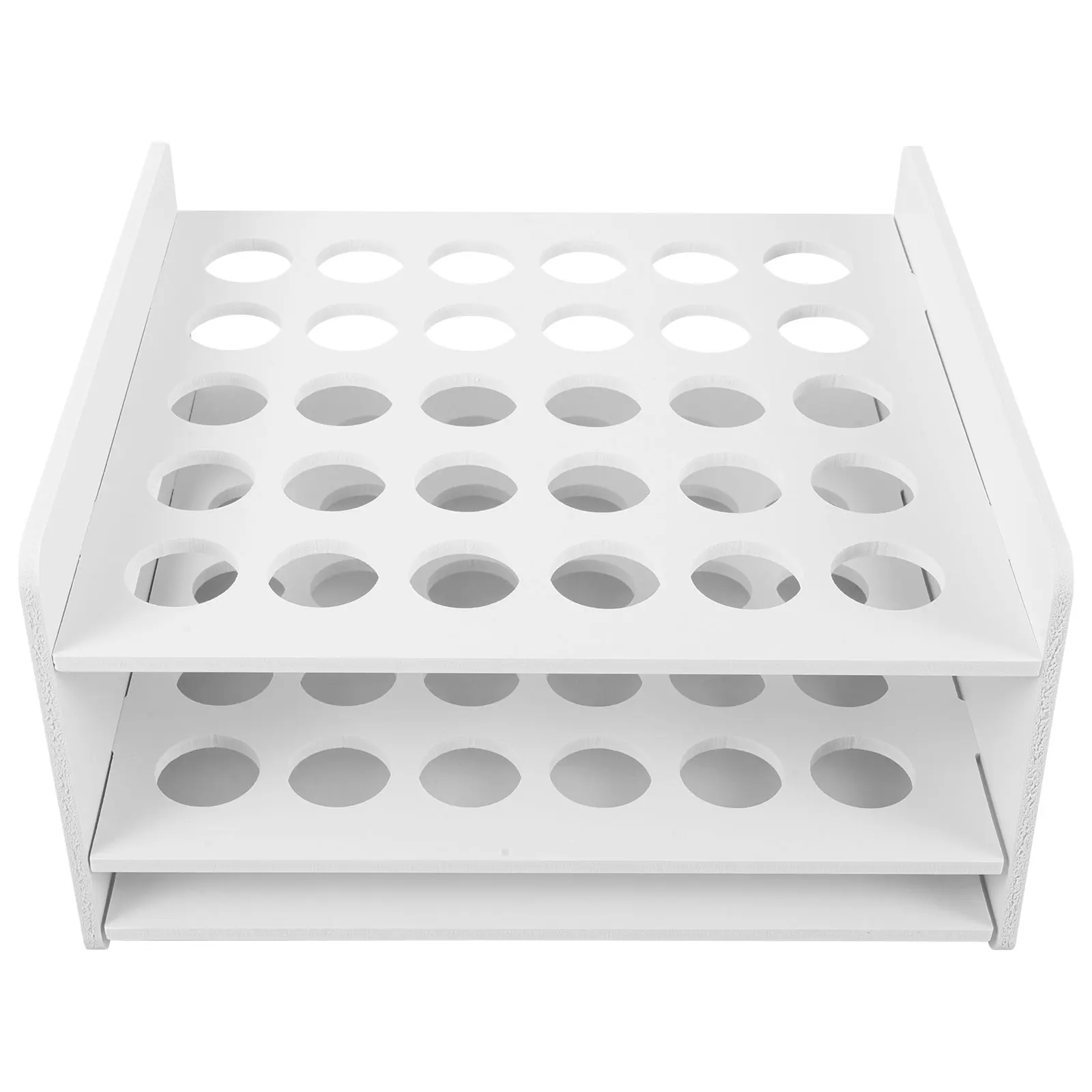 Scissors Storage Box 30 Holes Craft Organizer Rack Stand Desktop Wooden Holder Test Tube Display Classroom Supply