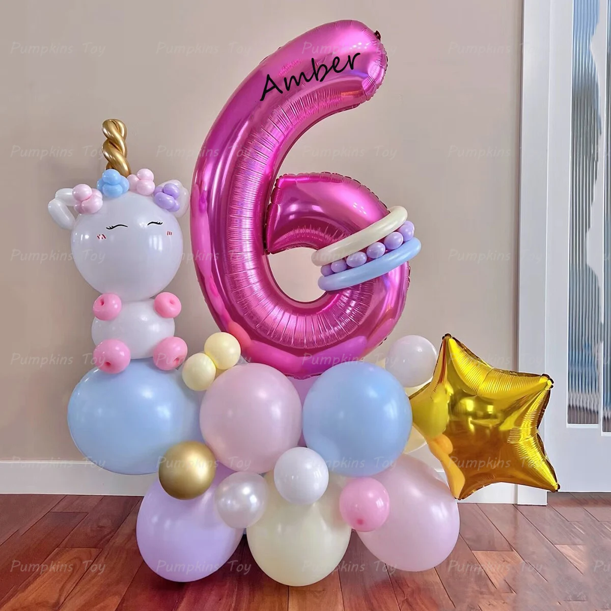 40inch Magenta 0-9 Number Foil Balloons Custom Name Stickers for Birthday Decoration Girl Baby Shower Party Supplies