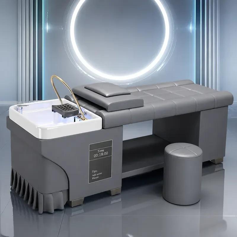 Water Circulation Massage Hair Treatment Shampoo Bed Fumigation Barber Shop Beauty Ear Bed Scalp Care Equipment