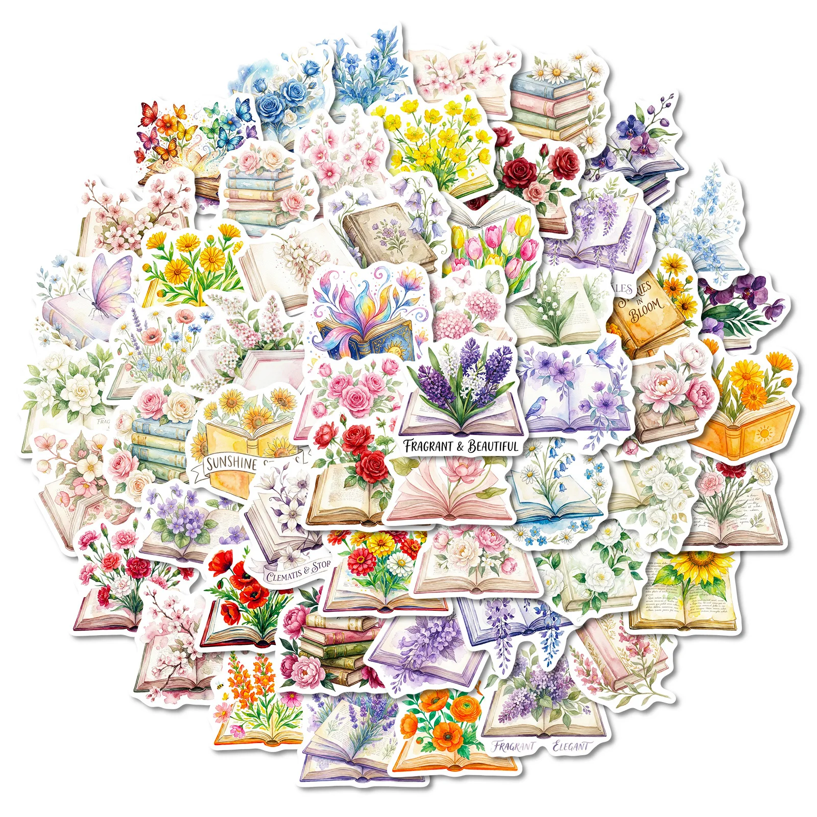 56 szt. Estetyczne naklejki z kwiatami i graffiti, kreatywne dekoracje na telefon komórkowy, deskorolkę, notatnik, kubek na wodę, zabawki, prezenty