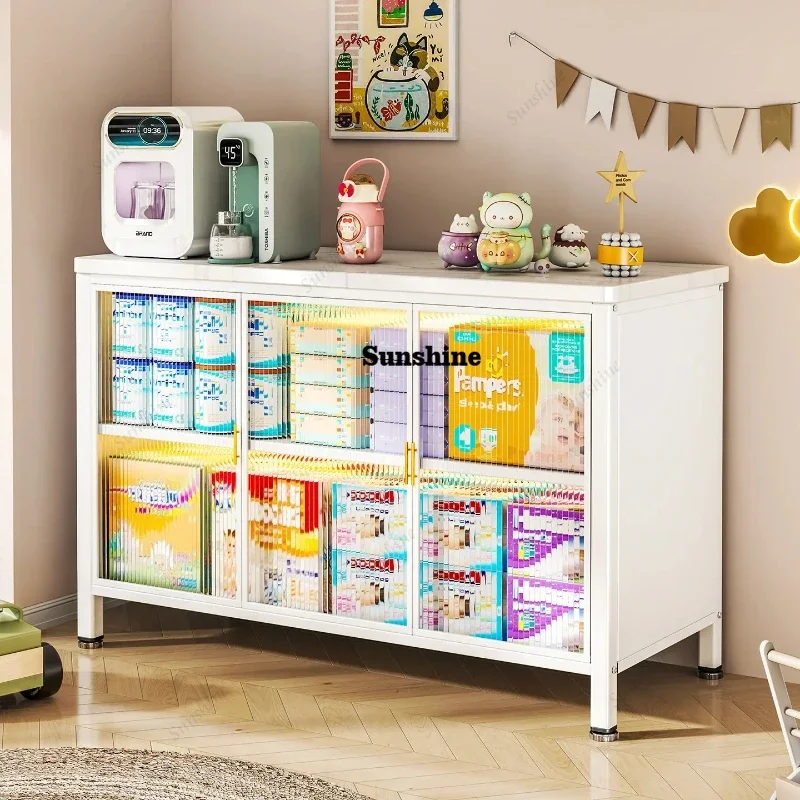Flip Cover Storage Cabinet Multi-Layer Plastic Easy-To-Use Living Room Organizer Bedroom Miscellaneous Items Large CapacityY