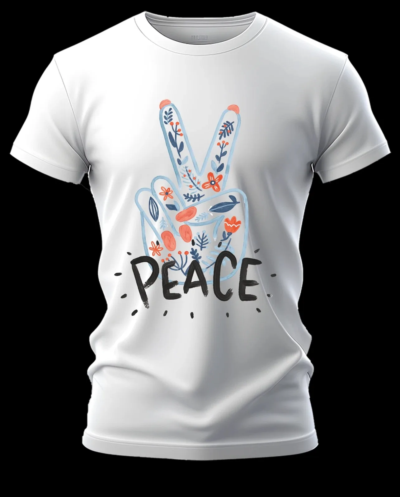 

Summer T-SHIRT PEACE DIVERTENTE Personality Fashion Dream Feelings Eyecatching Washable and Non-fading Black