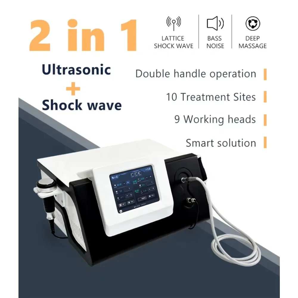 2-in-1 Ultra Care Pro Ultraschall- und radiales Stoßwellen-Physiotherapiegerät zur Schmerzlinderung für den Heimgebrauch