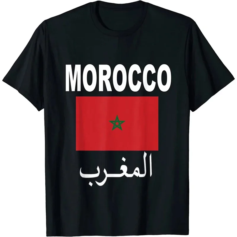 Harajuku New 3D Morocco Emblem Graphic T Shirt For Men Children Fashion Morocco Flag Graphic Tee Shirts Summer Cool T-shirts Top