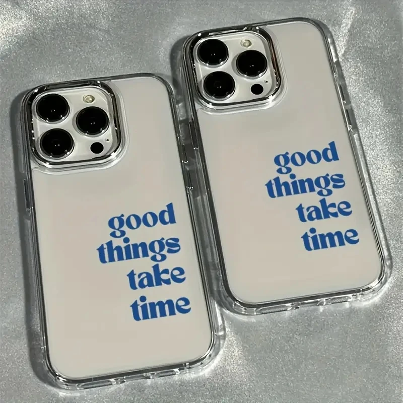 Good Things Take Time Lens Frame Case for iPhone 18 17 16 15 14 13 12 11 Pro Max Air XS X XR 8 7 Plus SE2 Shockproof Clear Cover
