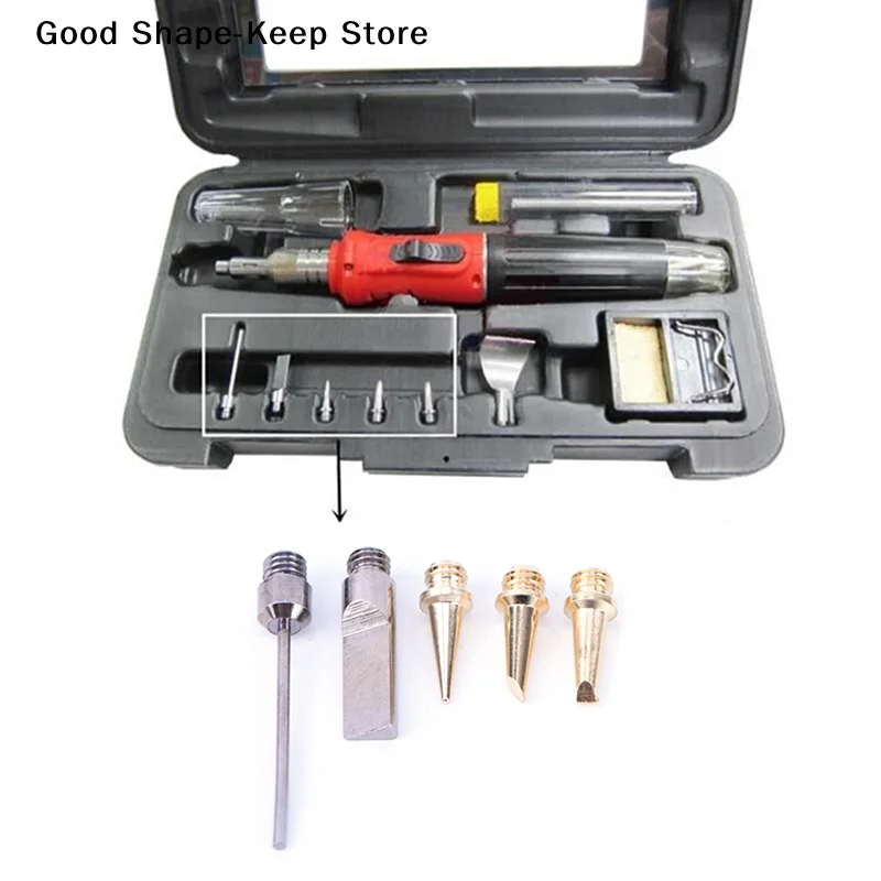 daily5Pcs HS-1115K 10in1 Pro Butane Gas Soldering Iron Kit Welding Kit Torch Pen 5 sets of 1115K soldering iron tips Tool view 5