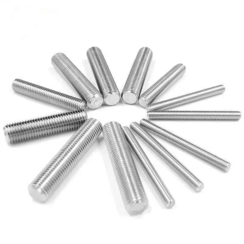 6061 Aluminum Alloy Full Threaded Rod Bolt M5M6 M8 M10 M12 M14 M16 Fully Metric Headless Bolt Thread Stud Rods Screws L=60-200mm