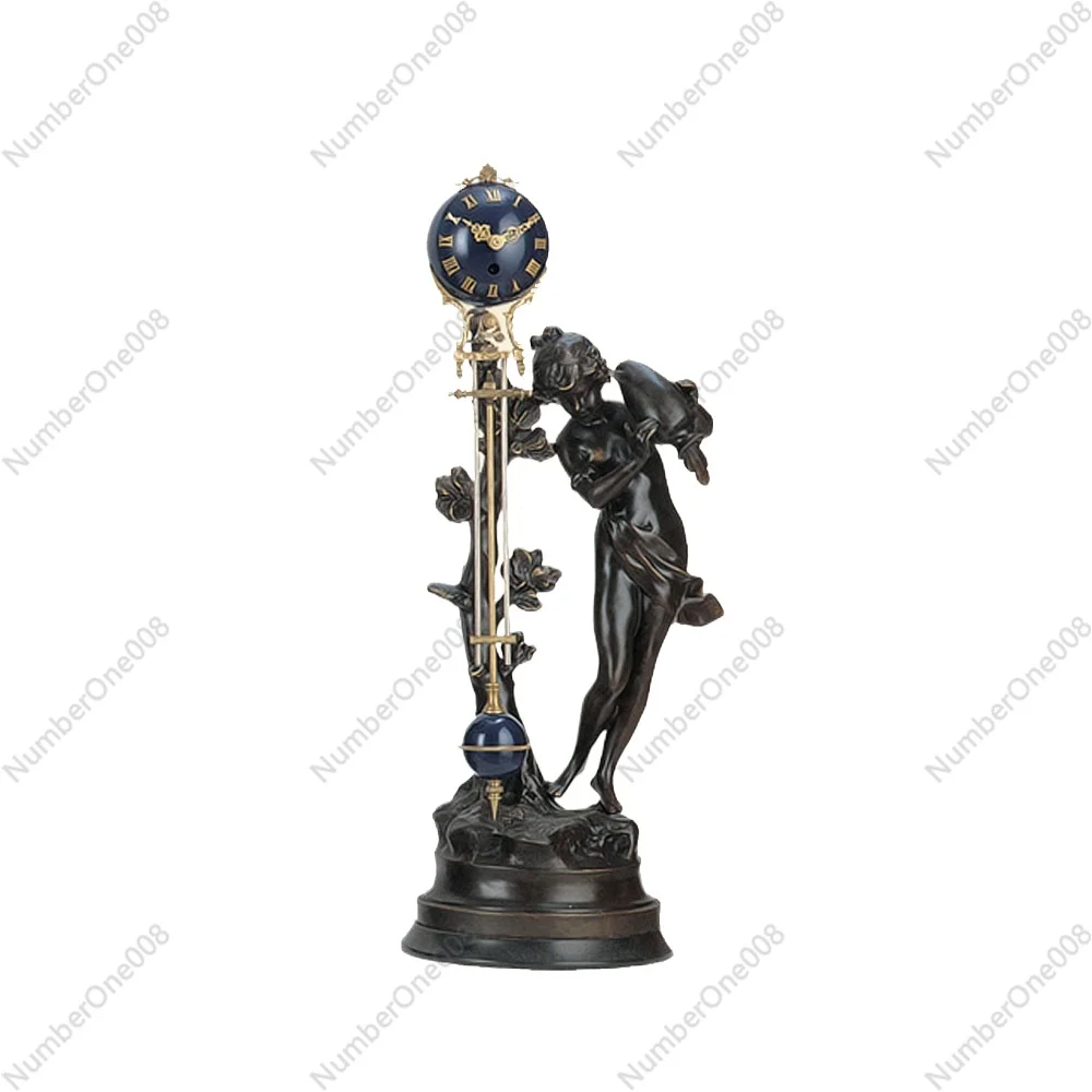 

New Bar Girl Sculpture Swinging Clock Fancy Boutique Creative Crafts Pendulum Clock Exquisite Workmanship Decoration