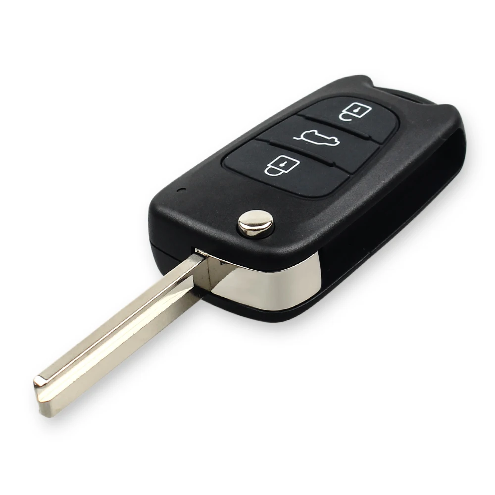 KEYYOU 10pcs Car Key Shell 3 Button Flip Key Case For Hyundai I30 IX35 I30 I40 Solaris Accent Verma