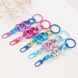 Colorful Acrylic Keychains Hearts Plastic Link Key Rings For Women Men Handmade Jewelry Friendship Gift