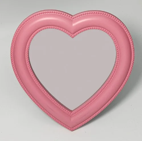  مرآة لمستحضرات التجميل على شكل قلب - مرآة زخرفية لطيفة للفتيات، ديكور حائط أنيق لغرفة المعيشة/غرفة النوم، هدية للنساء #5