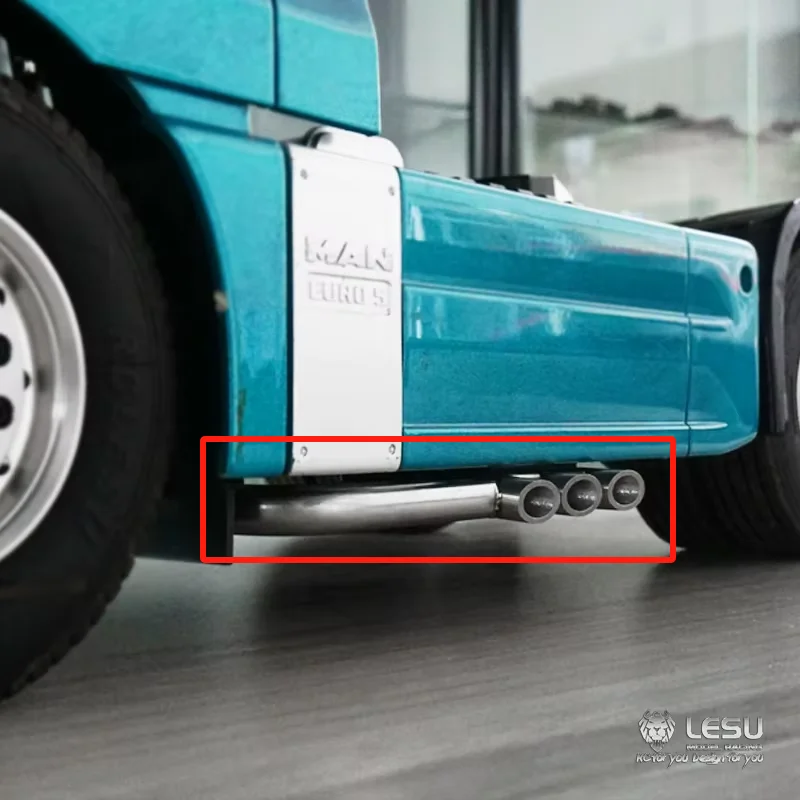 LESU 1/14 Tamiya Truck Side Skirt Exhaust Pipe G-6116 Universal DIY Three-hole Exhaust Modified Model Accessories