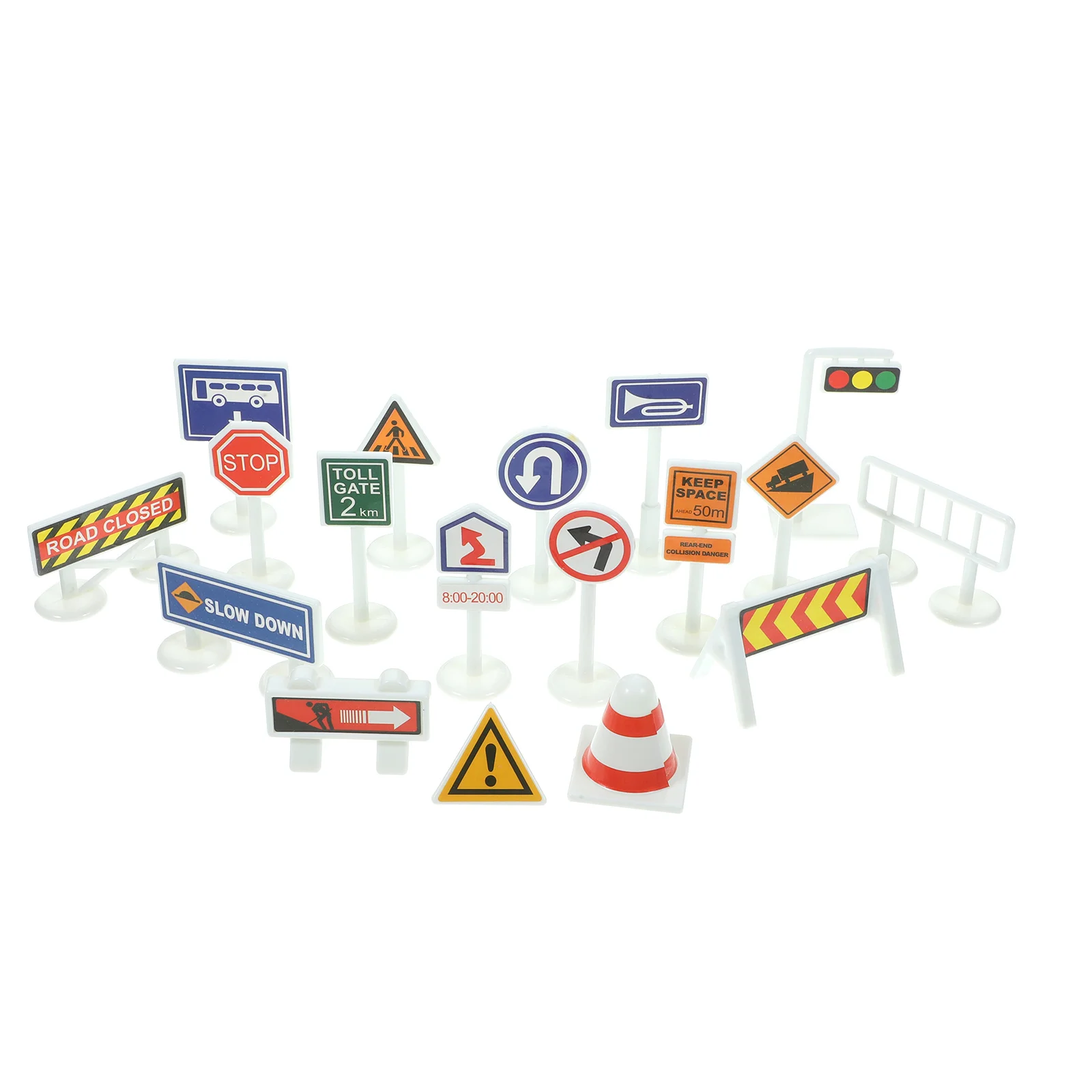 1 ensemble de Mini panneaux de signalisation, Simulation de panneau routier, jouets éducatifs de Cognition, Barricades pour enfants, apprentissage de la petite enfance