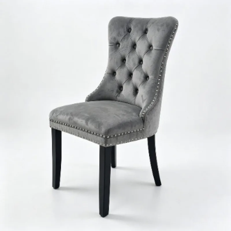 Dining chair backrest buckle soft bag chair, retro European chair restaurant fashion dining table and chair