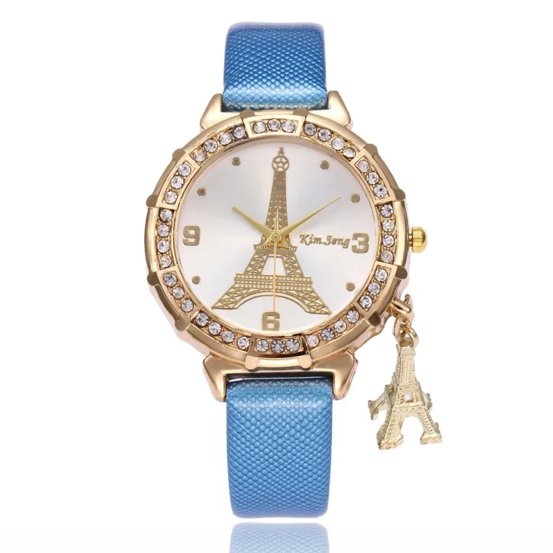 Elegant Luxury ผู้หญิงนาฬิกาแฟชั่น Paris EIFFEL Tower สุภาพสตรีนาฬิกาหนัง Faux ควอตซ์นาฬิกา Relogio Feminino Reloje Mujer