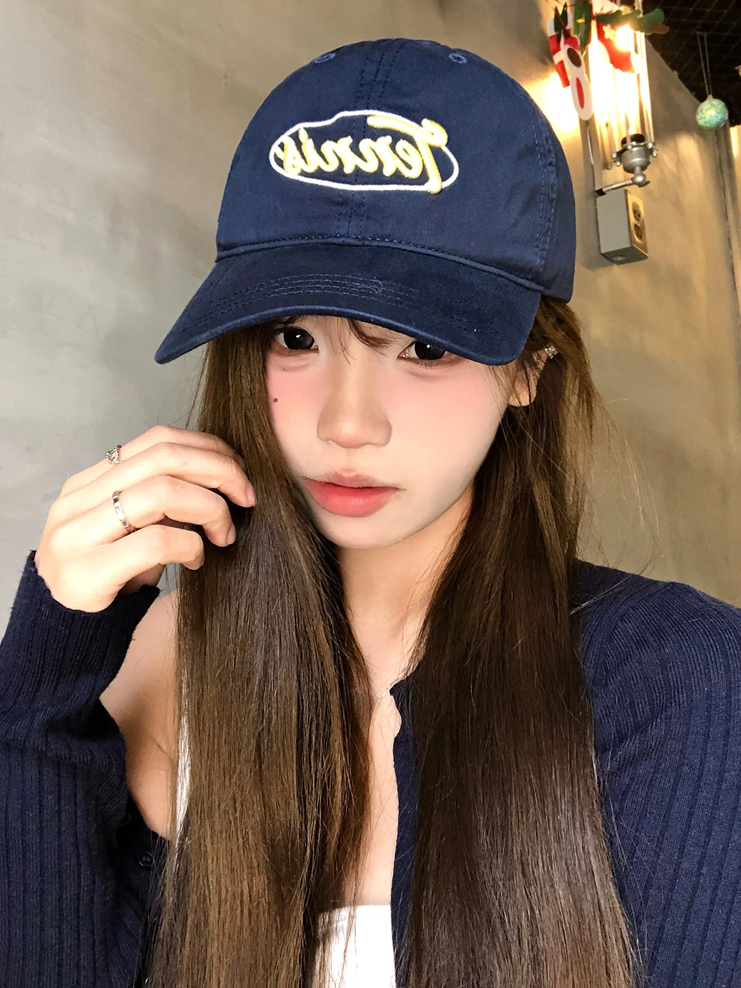 Korean Style Street Fashion Wide Brim Baseball Cap Women's Versatile Casual Cap Adjustable round Top Non-Folding Sun Protection