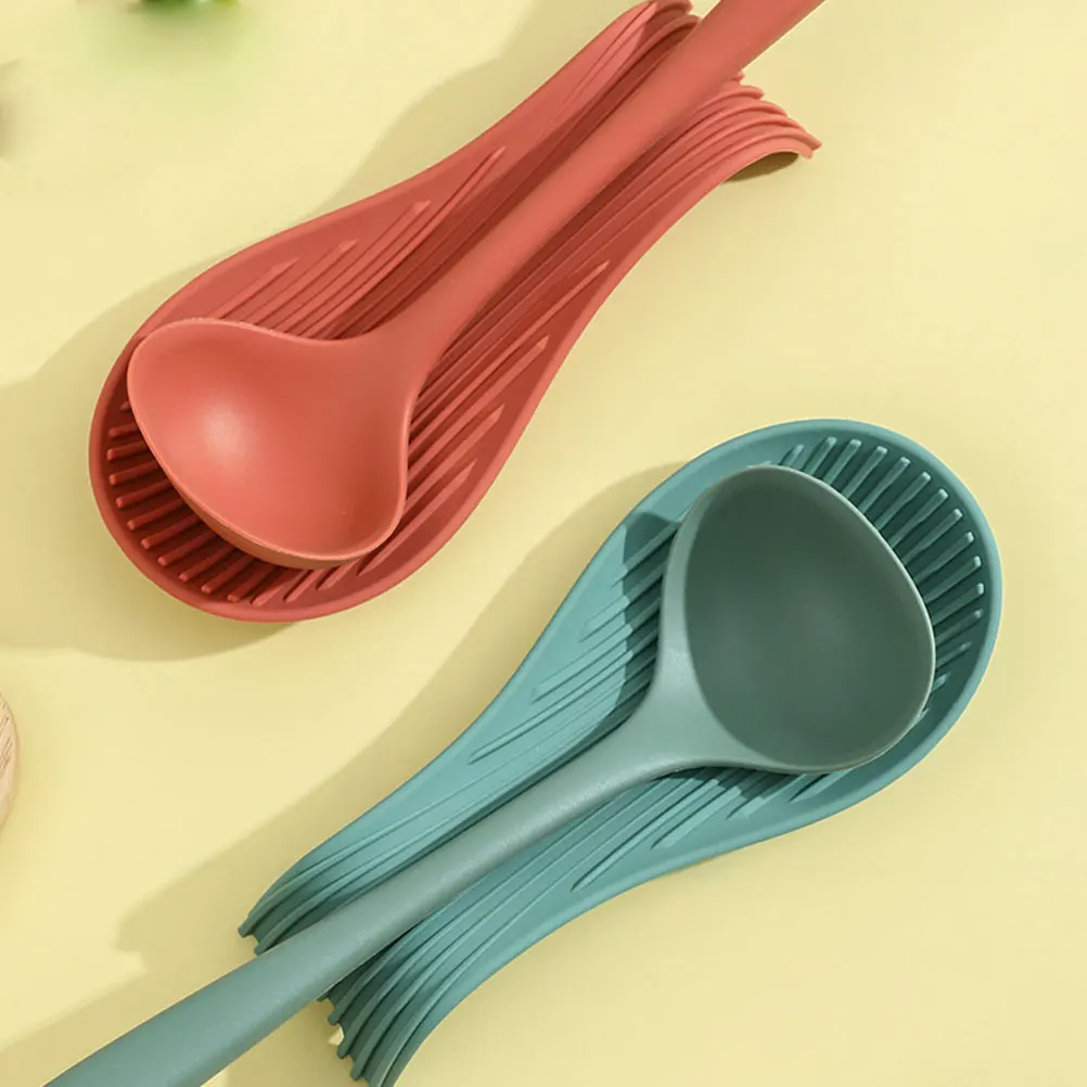 

Silicone Spoon Holder Ladle Rest Kitchen Utensils Scoop St Stable Storage Bracket Hygienic Spoon Rack Stovetop Coffee Bar BBQ