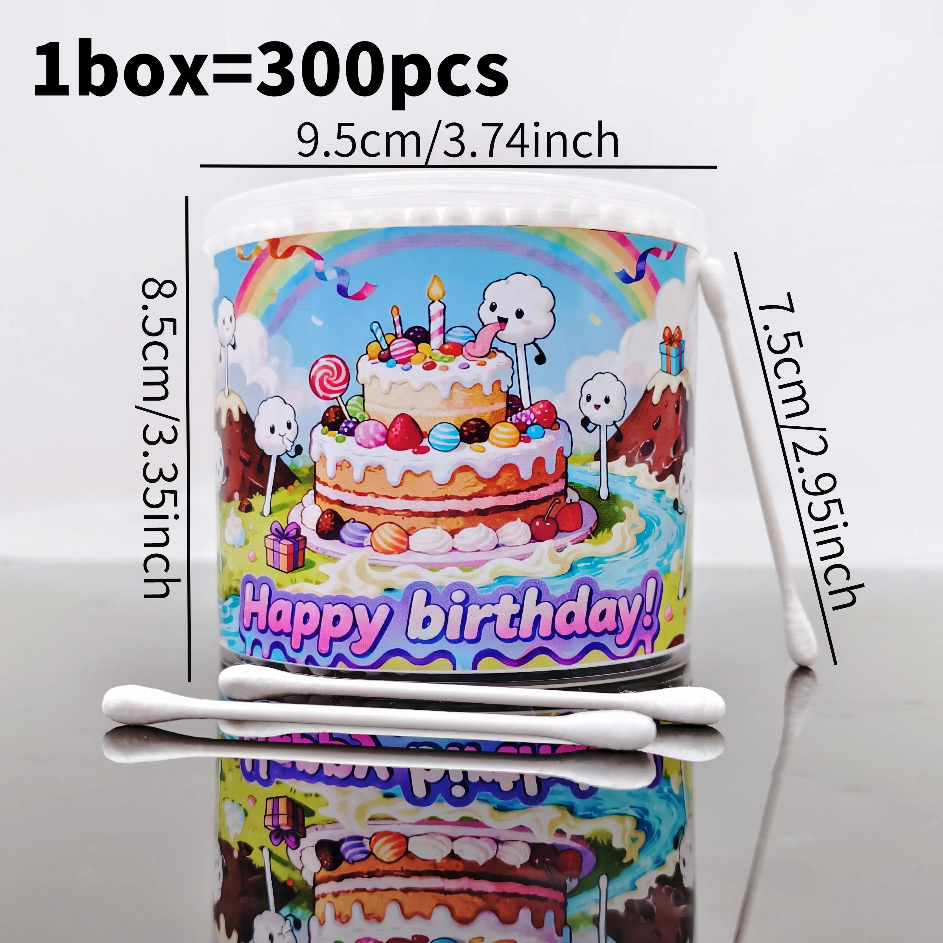 600 قطعة/900 قطعة عيد ميلاد سعيد موضوع القطن عصا حفلة عيد ميلاد الإبداعية مزدوجة الرأس القطن العصي هدية عيد القطن العصي