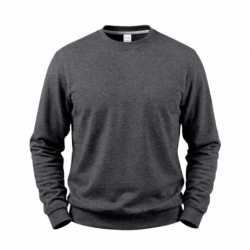 Einteiliger, locker sitzender, klassischer, mit Fleece gefütterter Rundhals-Langarm-Sweatshirt für Herren, warmes, winddichtes, lässiges Winter-Oberteil – Detail 35